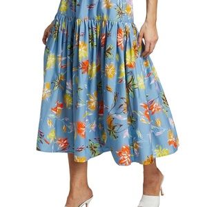 Tanya Taylor Floral Midi Skirt Plus Size